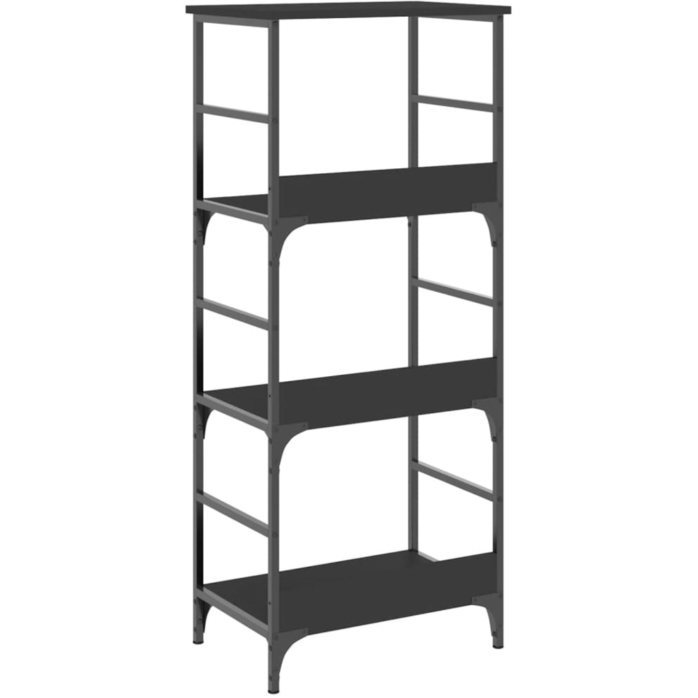 vidaXL 3 Open Shelf Black Bookshelf Image 6