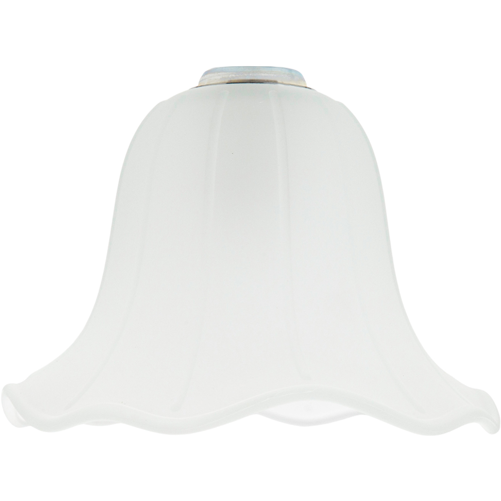 Happy Homewares Frosted White Lined Glass Shade 2 Pack Image 7