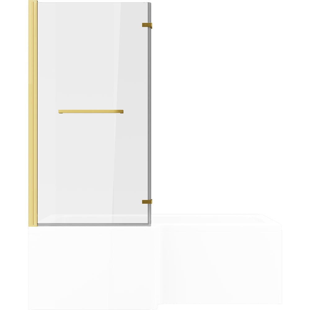 Bathstore Nazare Brushed Brass Left Hand L-Shape Shower Bath Set 1700 x 850mm Image 3