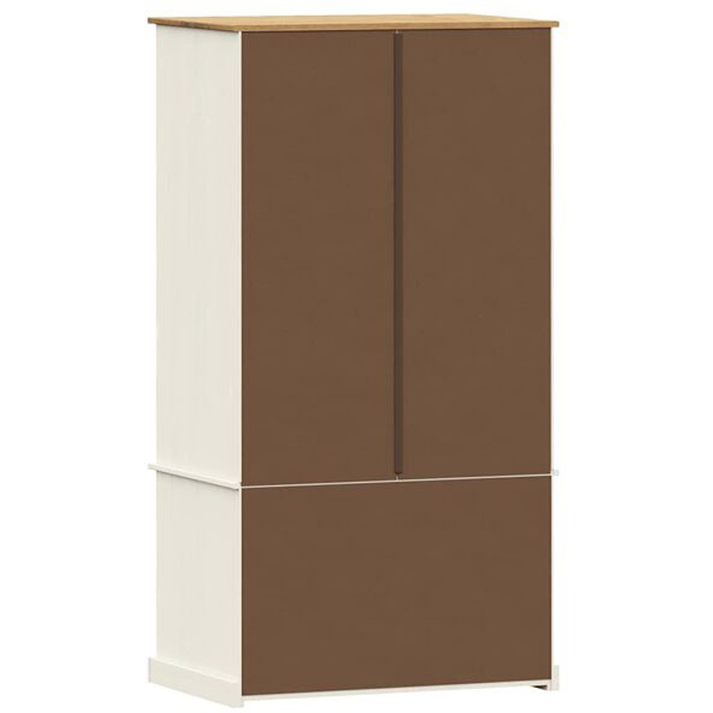 vidaXL Vigo 2 Door 2 Drawer White Solid Pine Wood Wardrobe Image 5