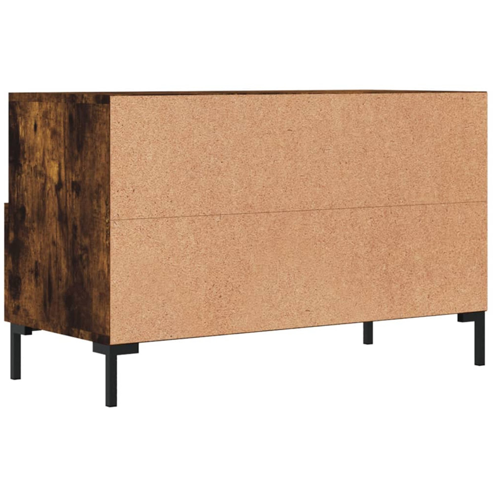 vidaXL 2 Drawer 2 Open Smoked Oak TV Cabinet with Metal Legs Image 8