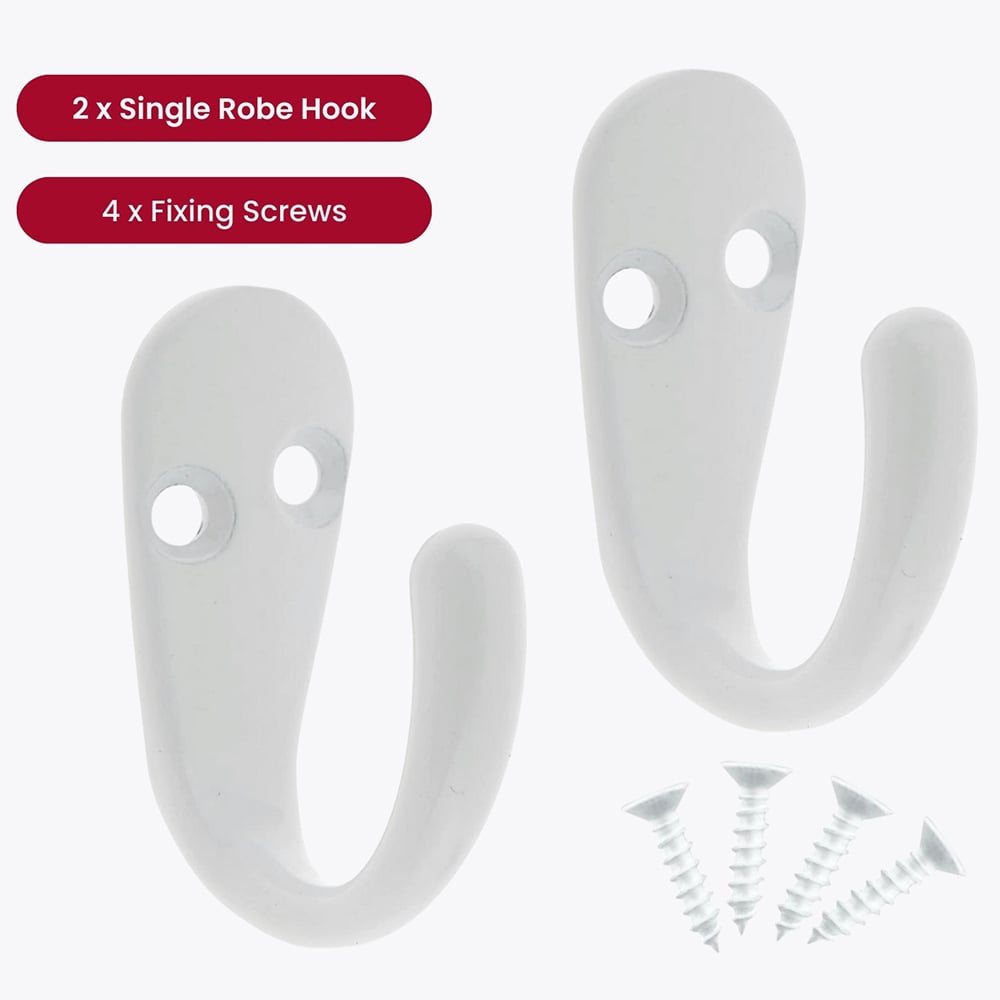Headbourne White Robe Hook 2 Pack Image 3