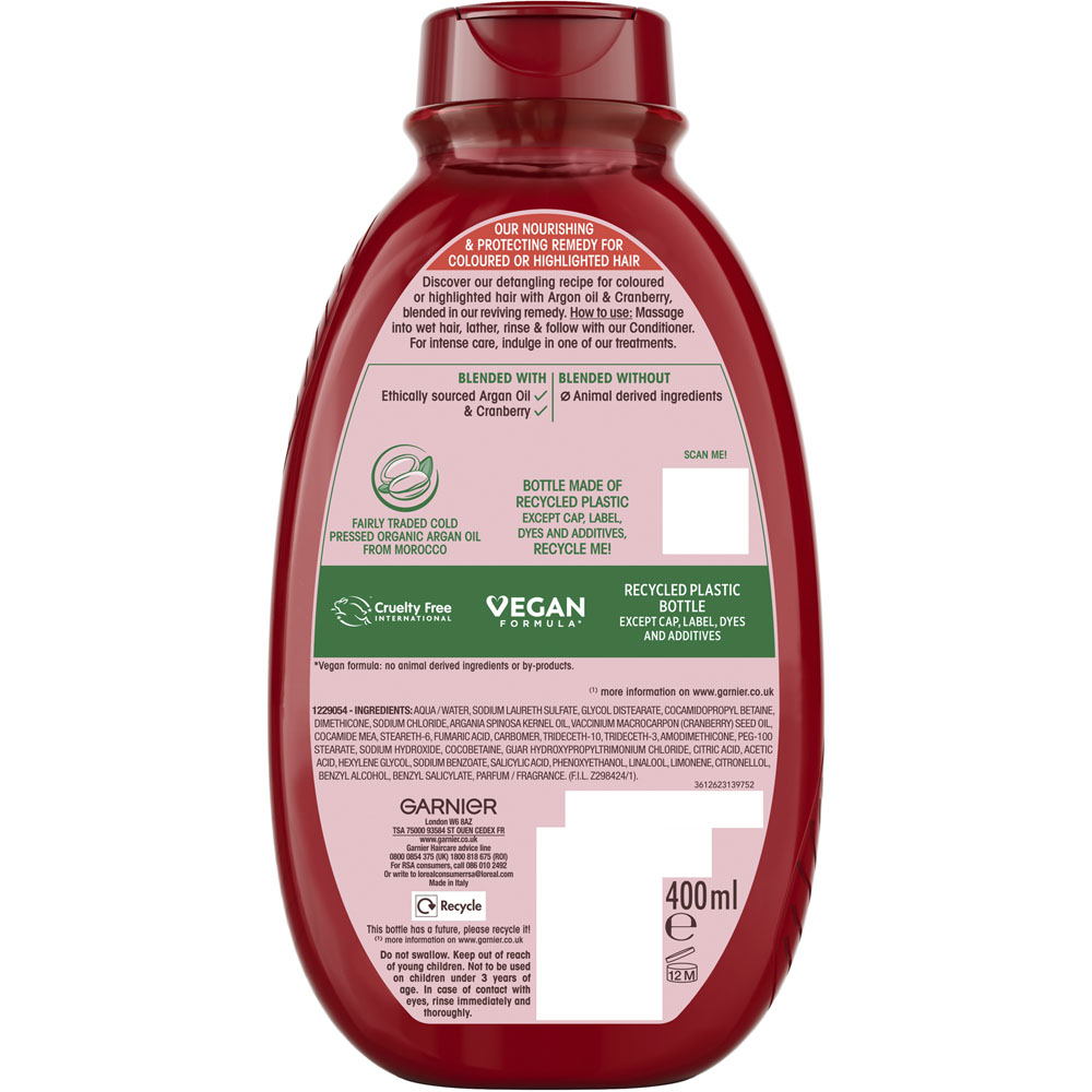 Garnier Ultimate Blends Argan Oil Coloured Hair Shampoo 400ml Image 4