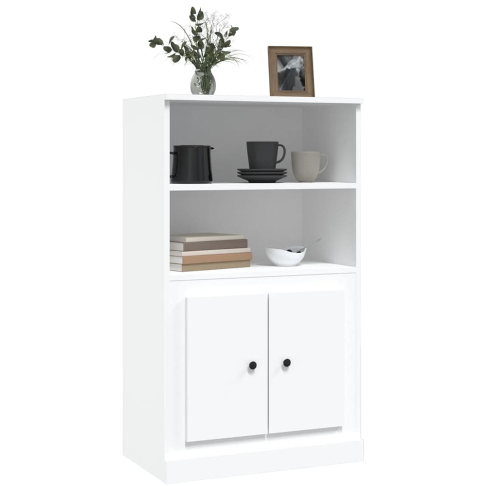 vidaXL 2 Door 2 Shelf White Highboard Image 4