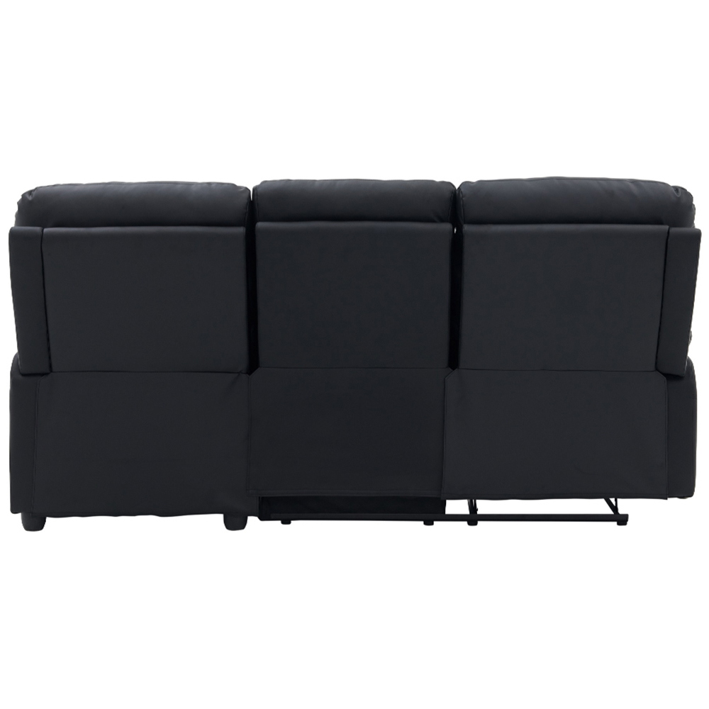Home Detail Carter 3 Seater Black Faux Leather Right Hand Chaise Manual Recliner Sofa Image 4