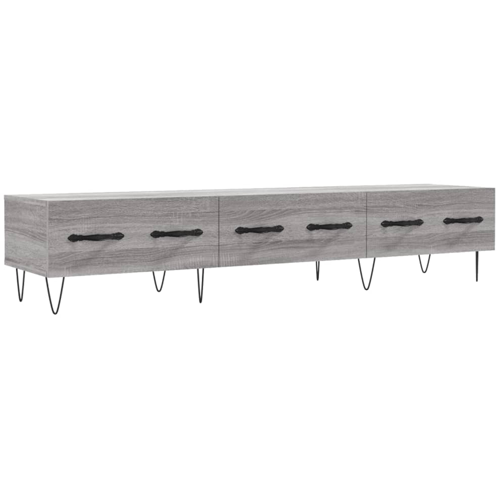 vidaXL 3 Drawer Grey Sonoma TV Cabinet Image 2