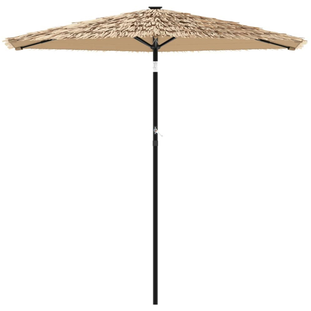 vidaXL Brown Straw Top Garden Parasol with Steel Pole 2.2m Image 2