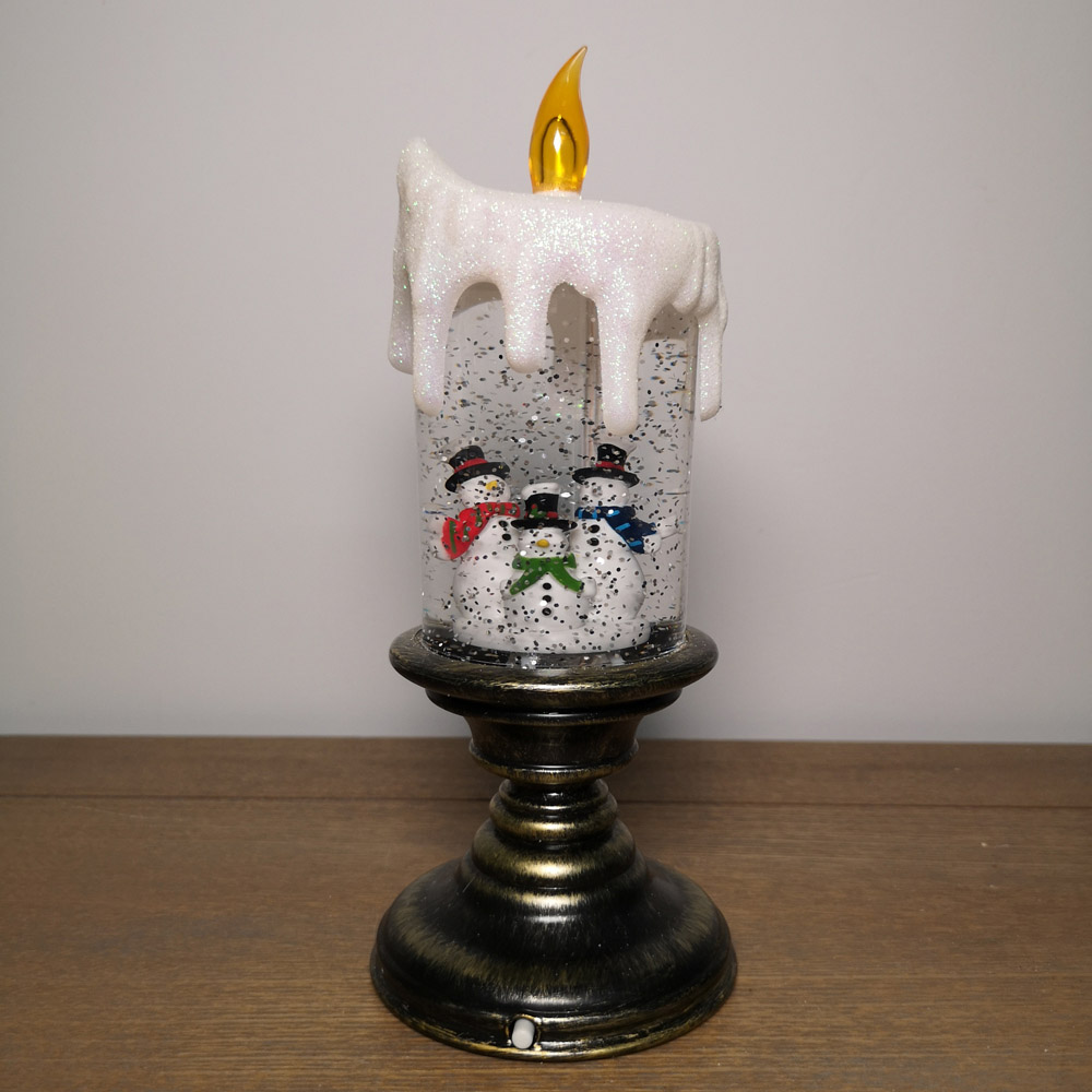 Samuel Alexander Snowman Scene LED Christmas Water Spinner Candlestick 25cm Image 7
