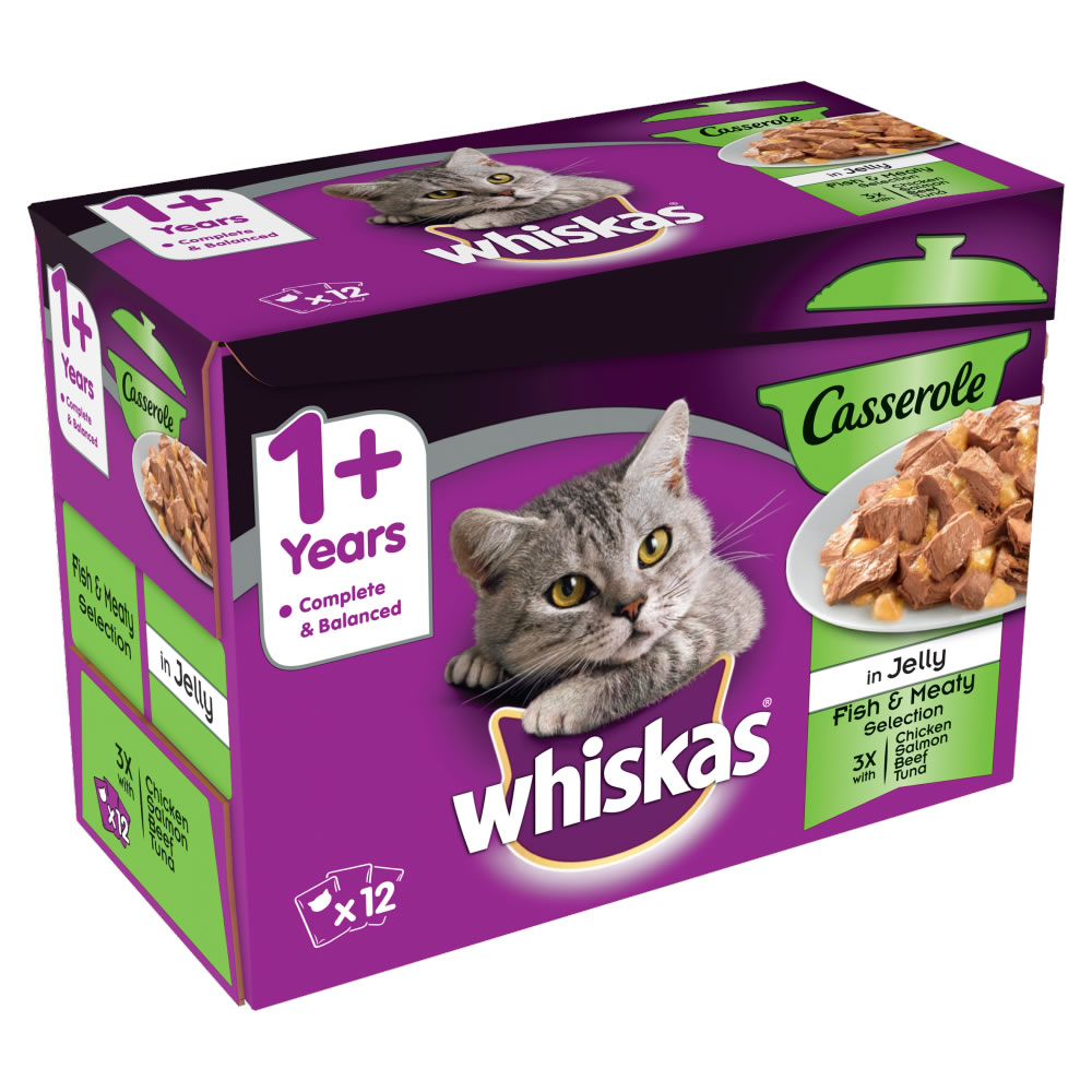 Whiskas Casserole 1+ Fishy/Meaty Selection Cat Food 12 x 85g Image 3