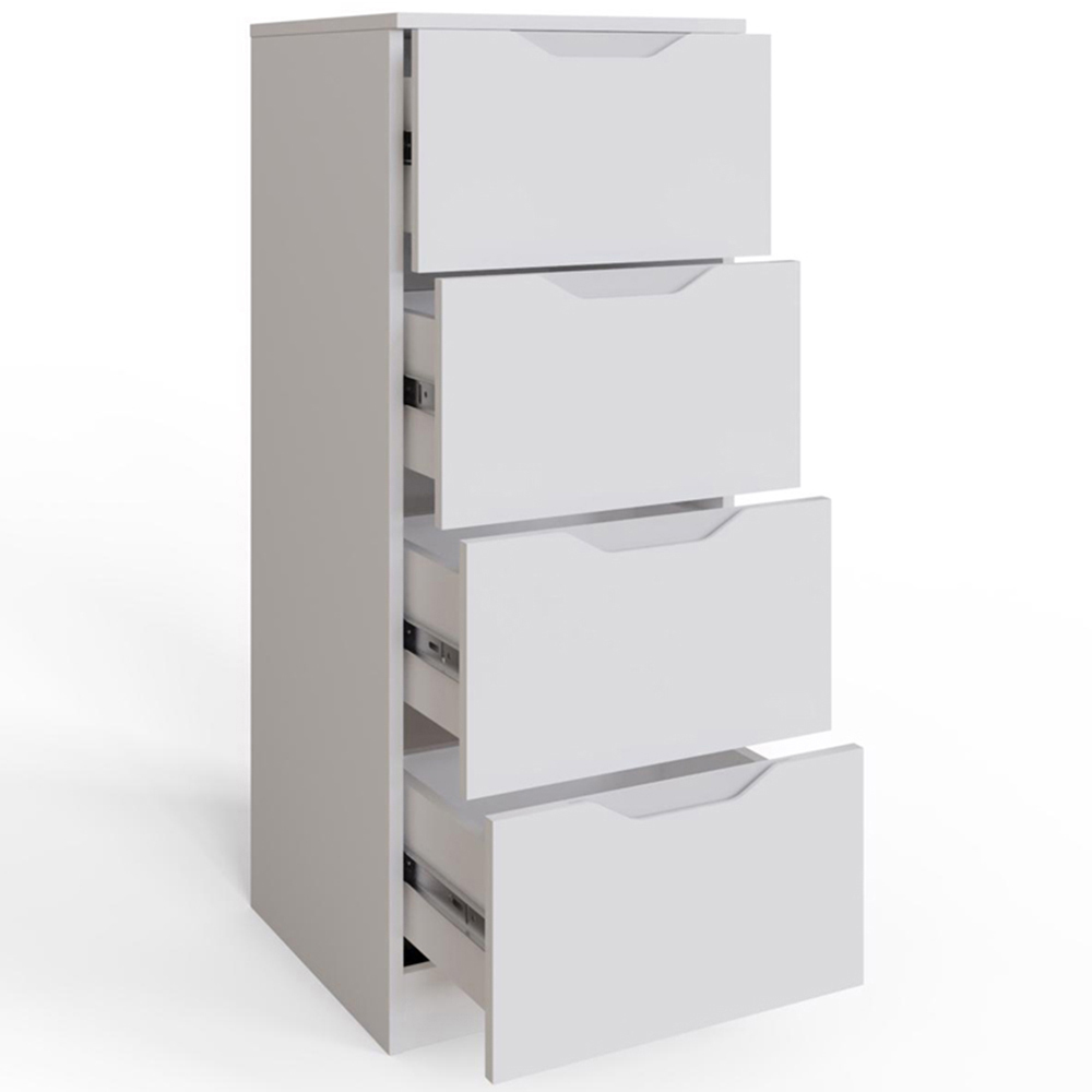 FWStyle Luno 4 Drawer White Modern Chest of Drawers Image 3