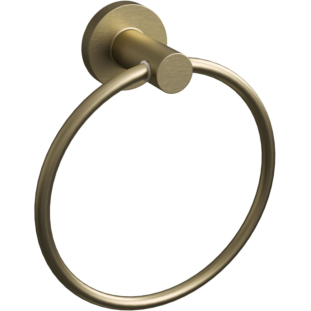 Rothley Satin Brass Round Towel Ring 155mm Image 1