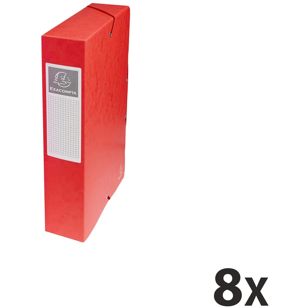 Exacopmta A4 Red Pressboard Box File 60mm 8 Pack Image 7