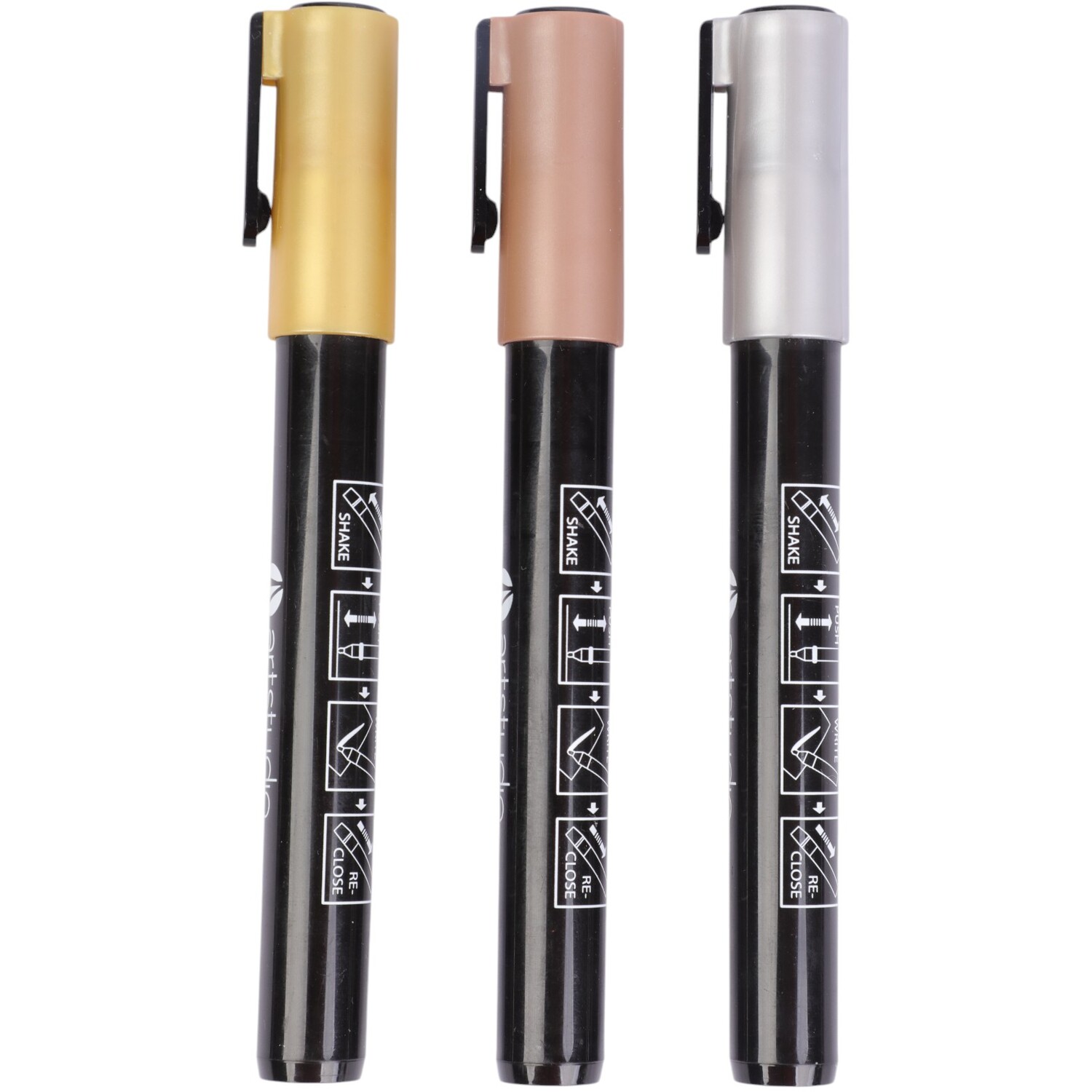 Set of 3 Acrylic Chrome Markers Chrome Image 5