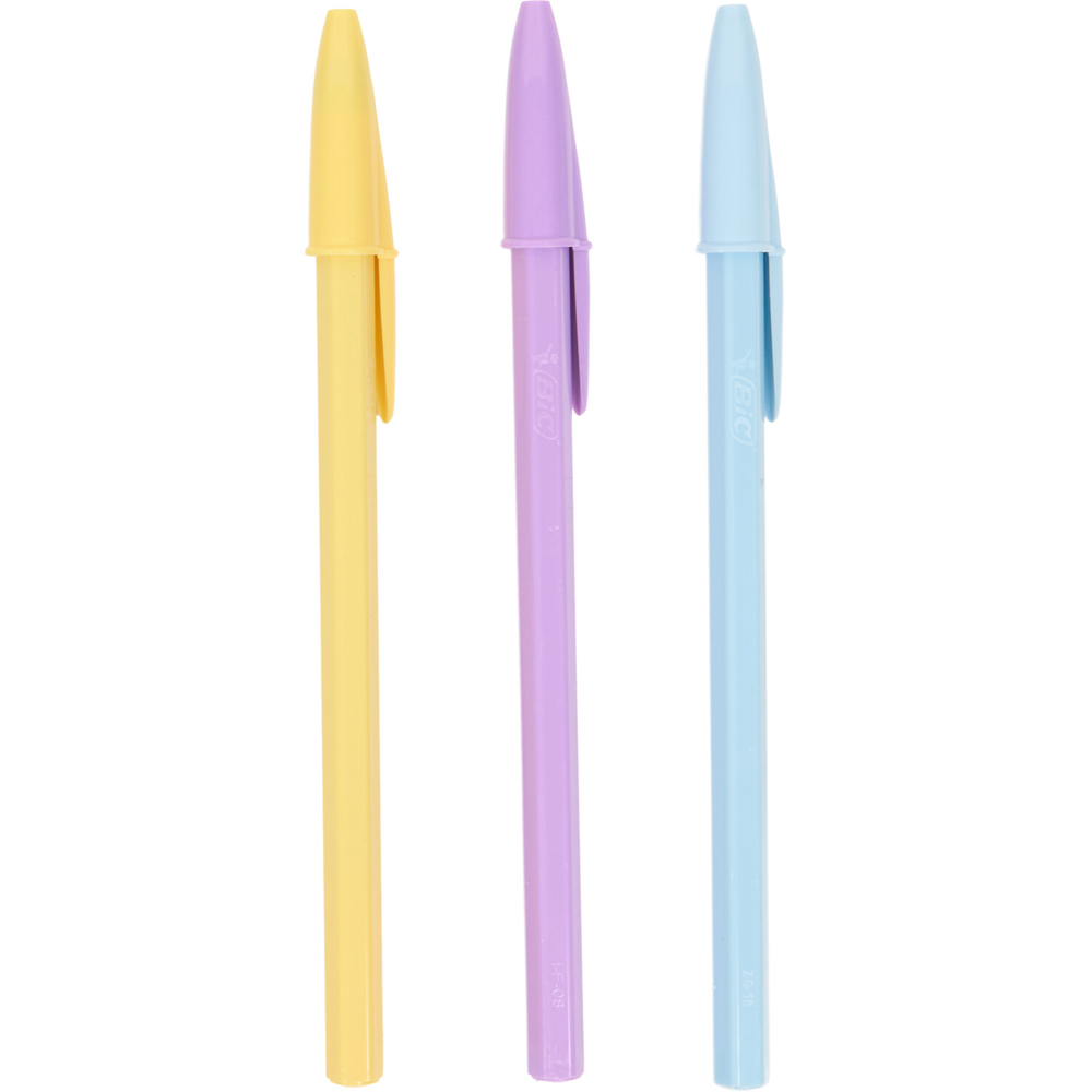 Pack of 3 BIC Cristal Pastel Ballpoint Pens Image 2