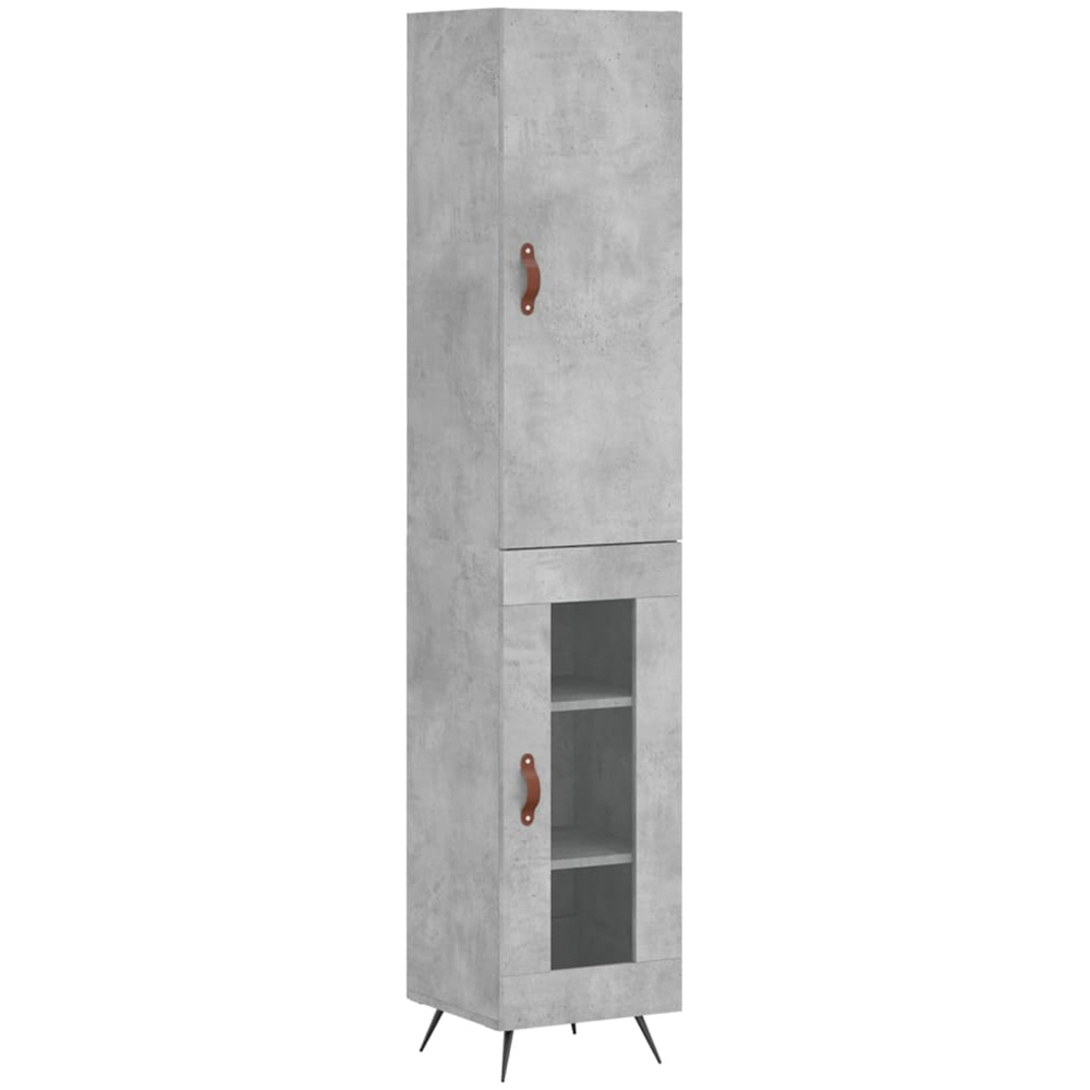 vidaXL 2 Door Concrete Grey Highboard Image 2