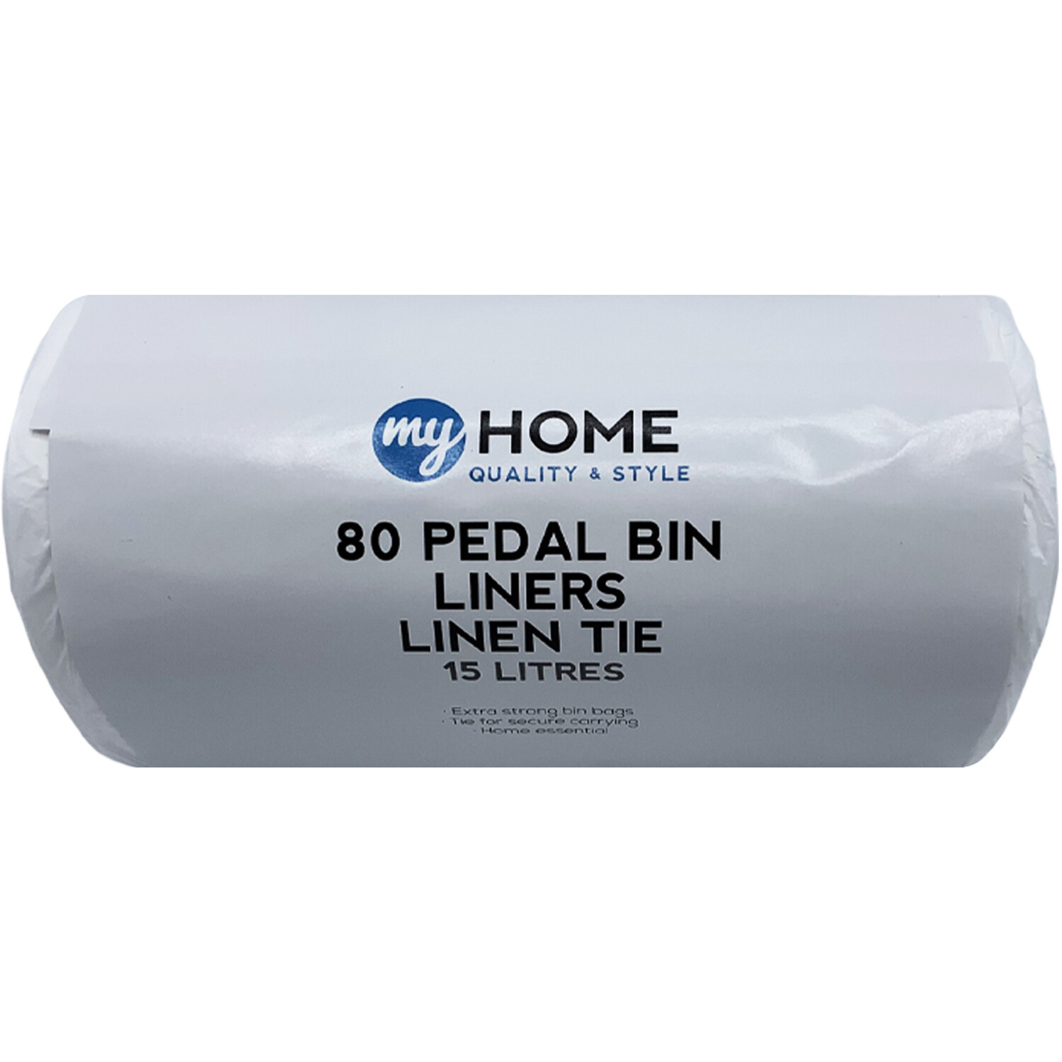Pack of 80 Pedal Bin Liners Linen Tie 15L - White Image