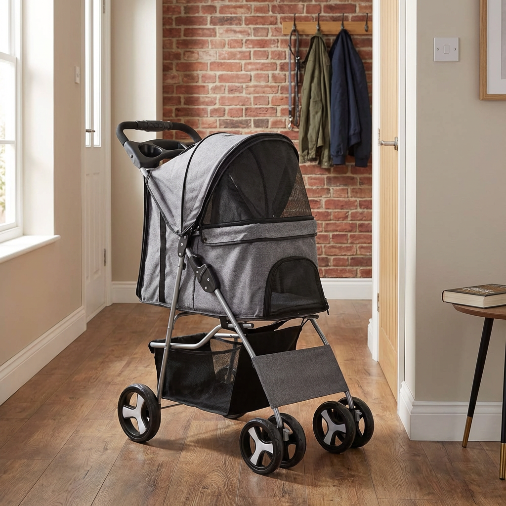 Pet Stroller Grey - Grey Image 2