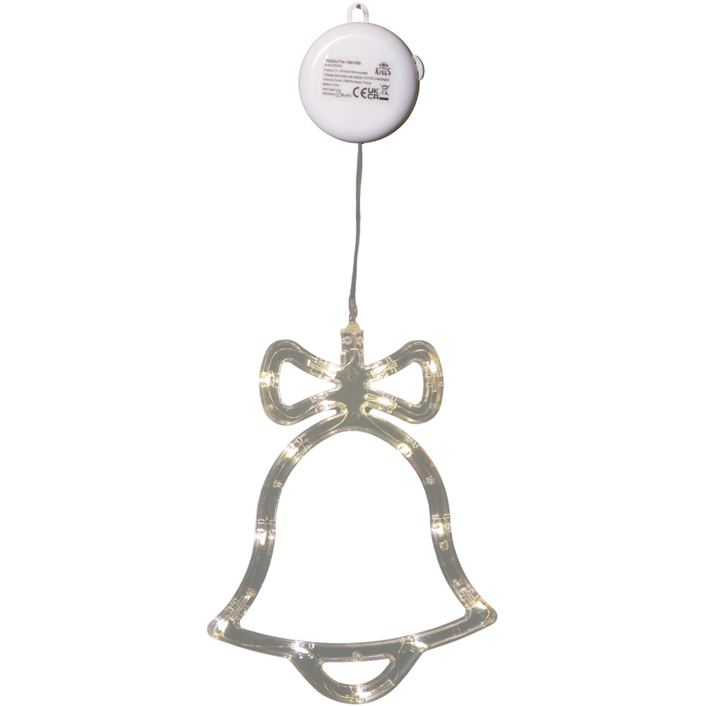 Samuel Alexander 15 Warm White LED Christmas Bell Battery Operated Window Decoration 21cm Image 2