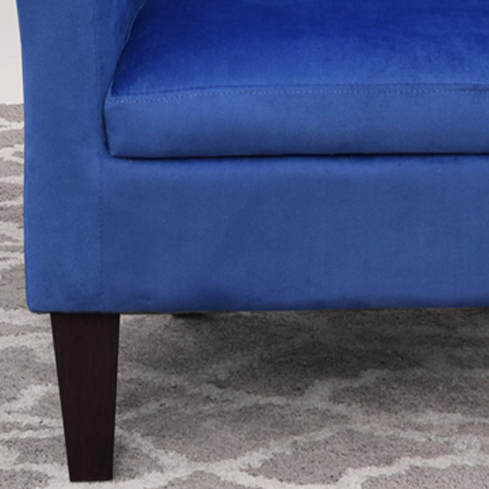Comfy Living Blue Brushed Velvet Tub Chair Image 2