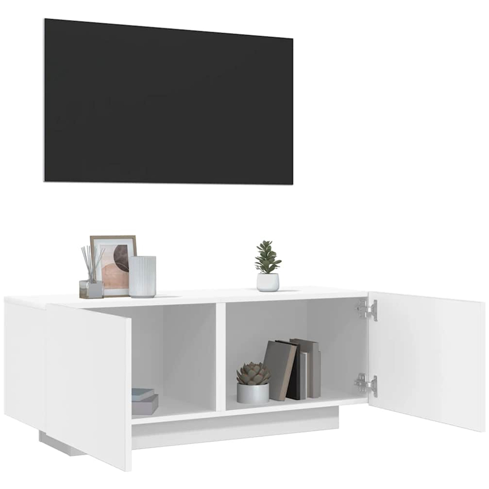vidaXL 2 Door White TV Cabinet Image 3