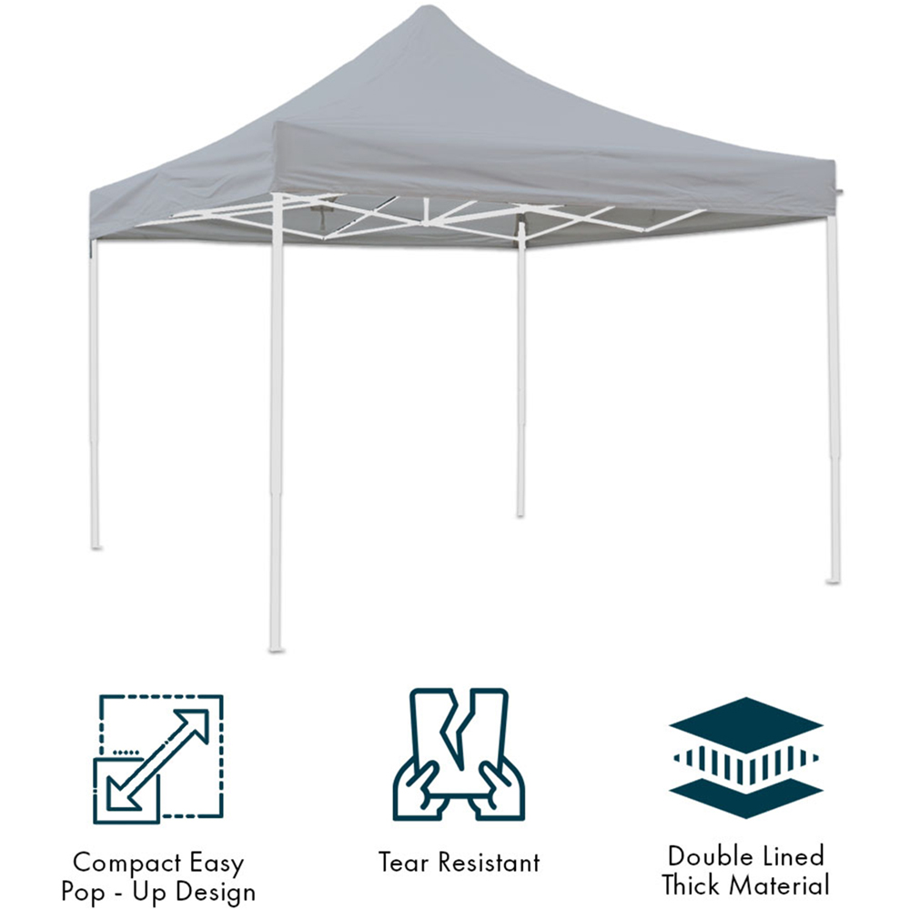 Jack Stonehouse 3 x 3m Light Grey Portable Pop Up Gazebo Image 7