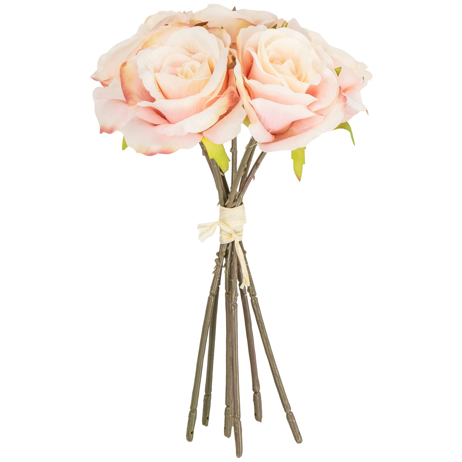 Realistic Artificial Rose Stem Bouquet - Cream Image