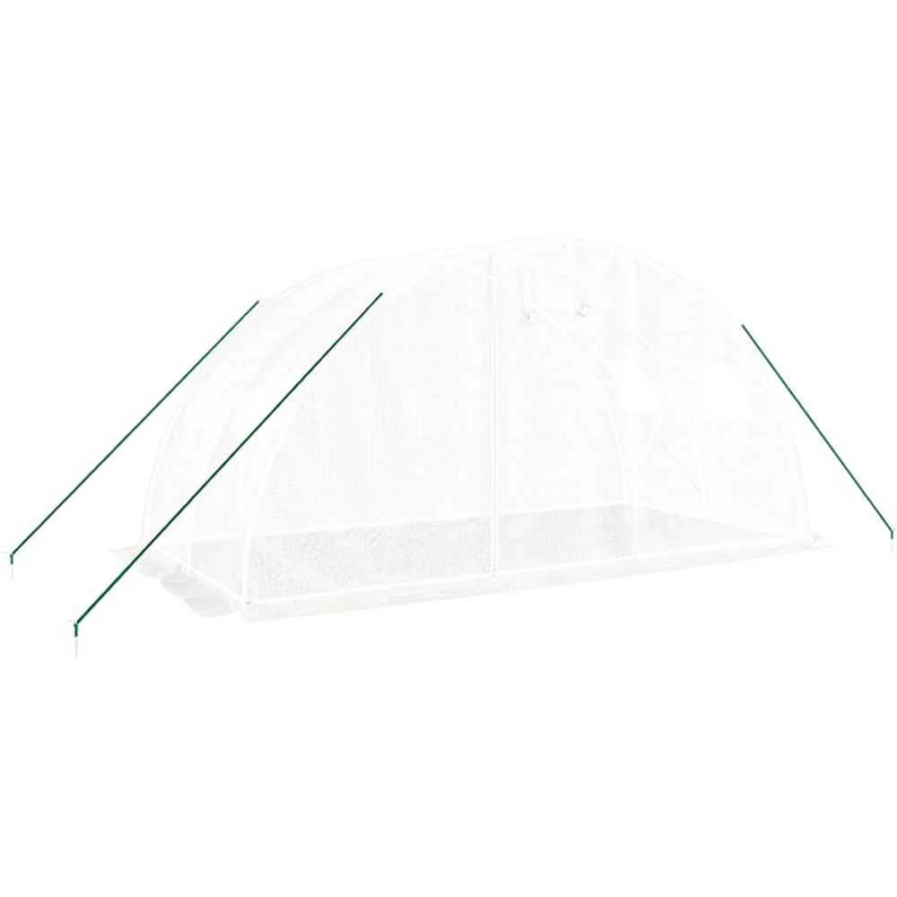 vidaXL White Polyethylene Galvanised Steel Frame 13.1 x 6.5ft Greenhouse Image 2