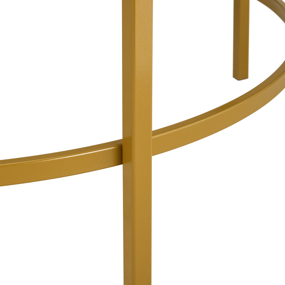 Comfy Living Gold Round Tempered Glass Coffee Table Image 5
