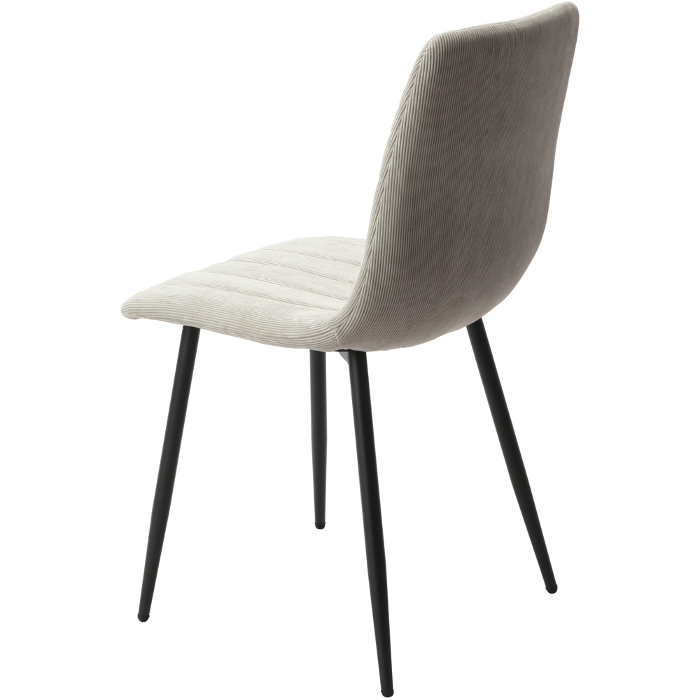 Core Products Aspen Set of 2 Grey and Black Straight Stitch Cord Dining Chair Image 6