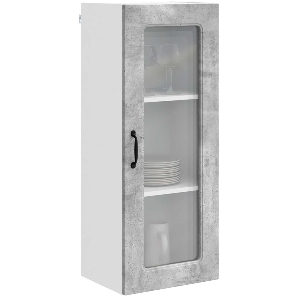 vidaXL Single Glass Door Concrete Grey Kitchen Wall Cabinet Image 3
