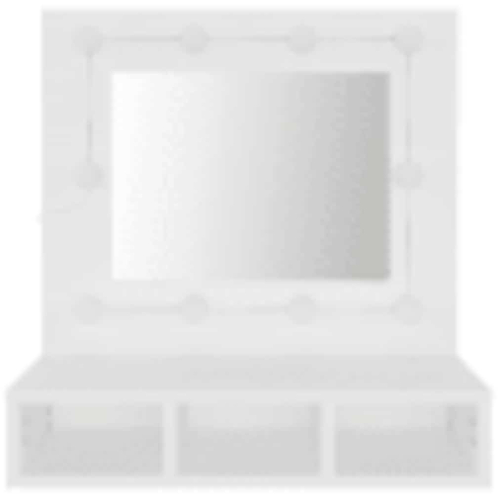 vidaXL 3 Shelf LED White Mirror Cabinet Image 3