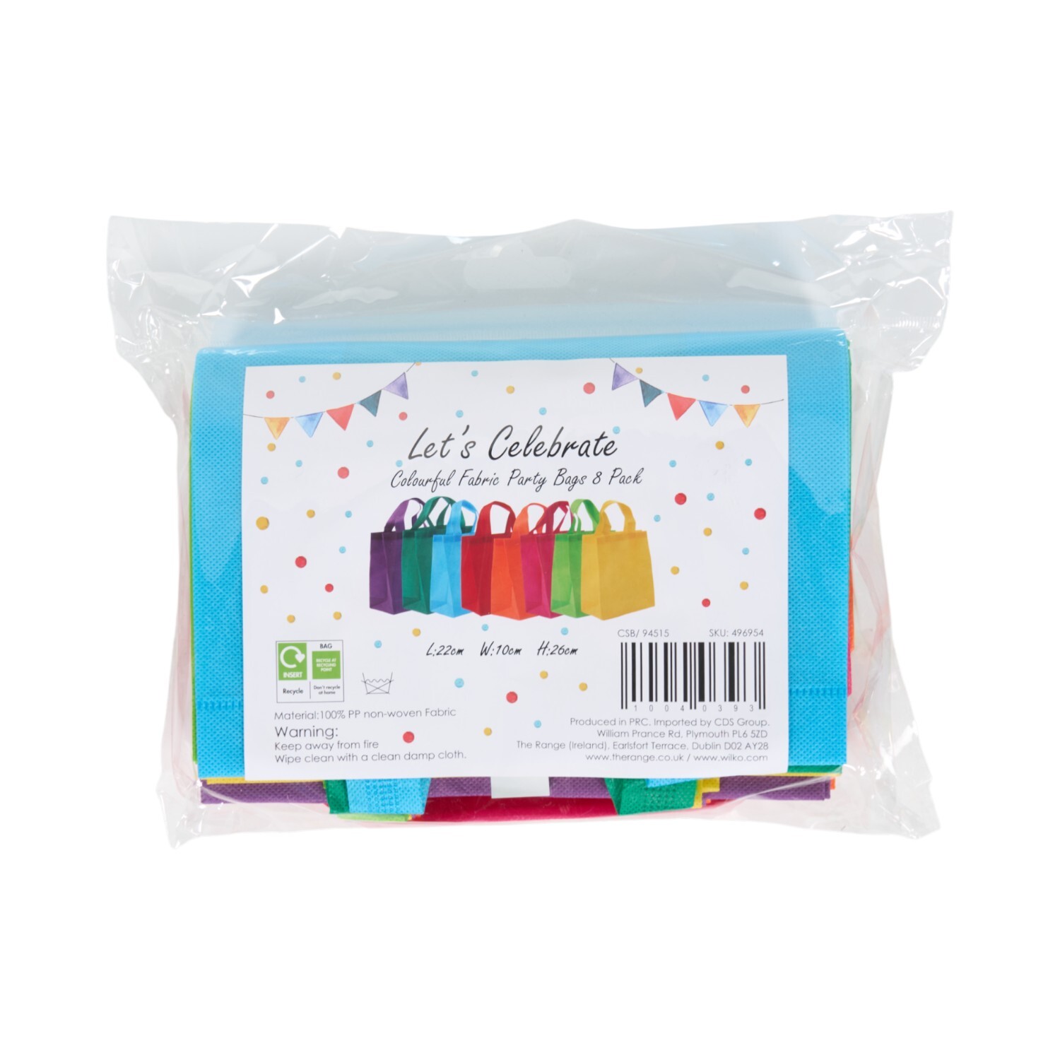 Pack of 8 Colourful Fabric Party Bags Image 2