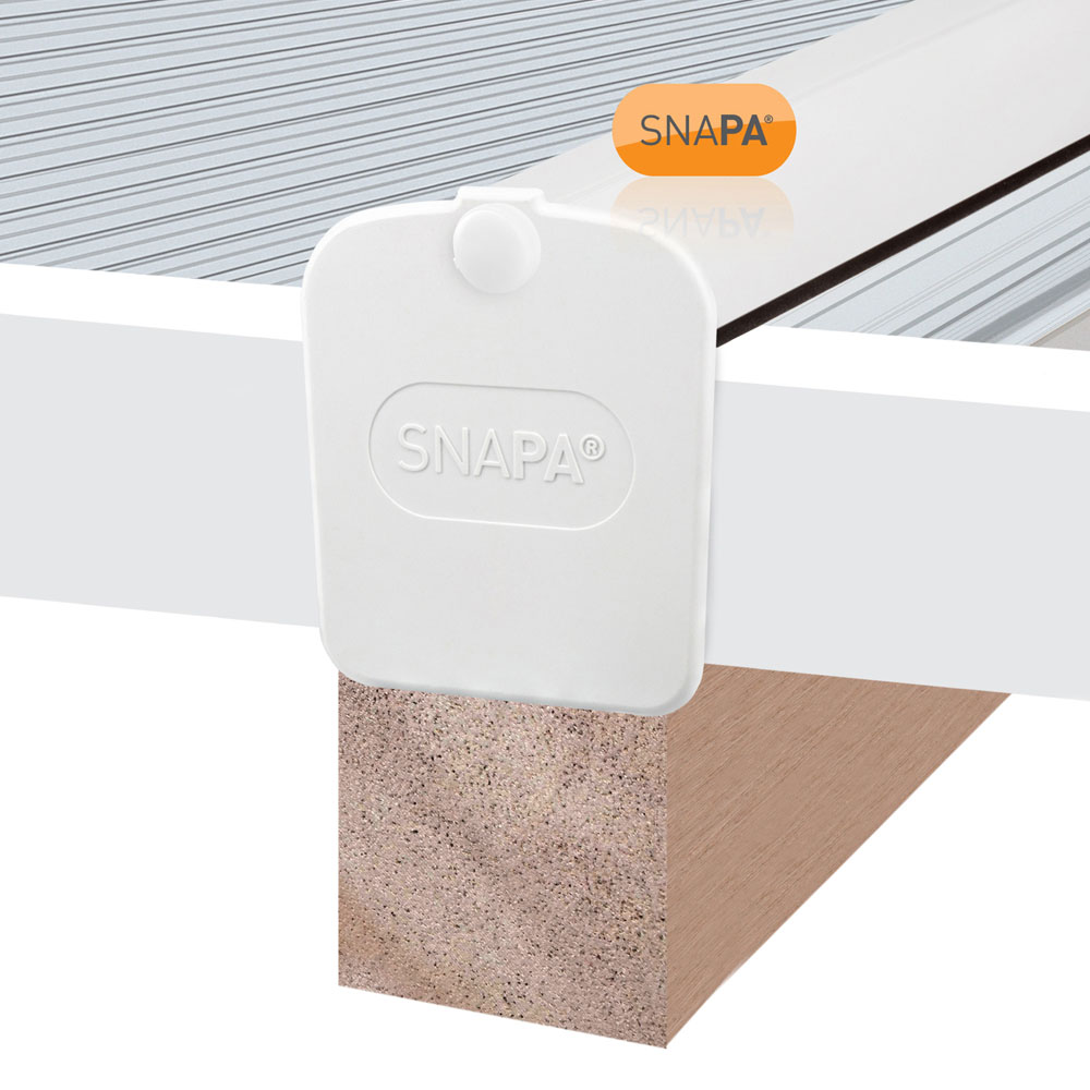 Snapa White Lean-to Bar 3m with Endcap Image 3