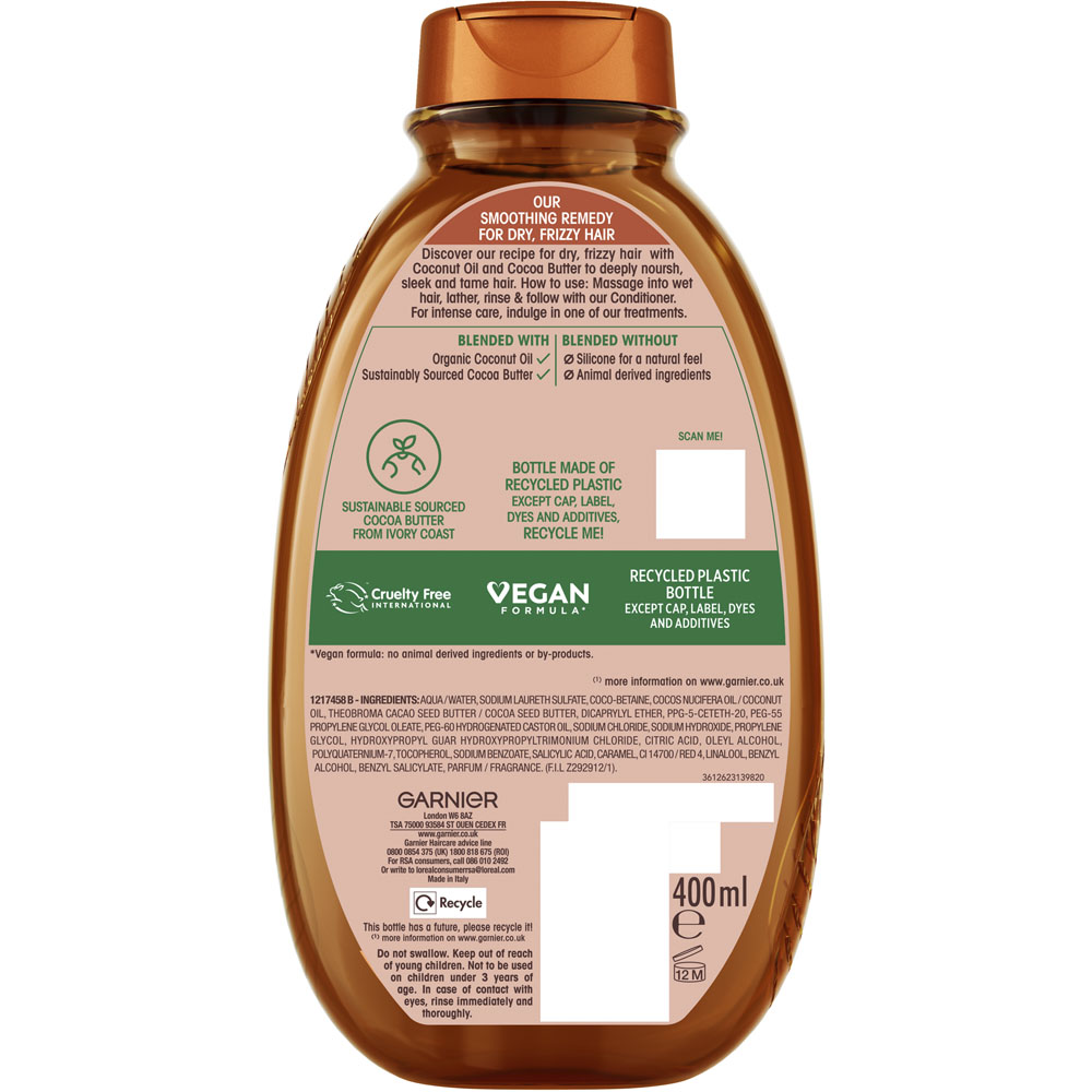 Garnier Ultimate Blends Coconut Oil Frizzy Hair Shampoo 400ml Image 4