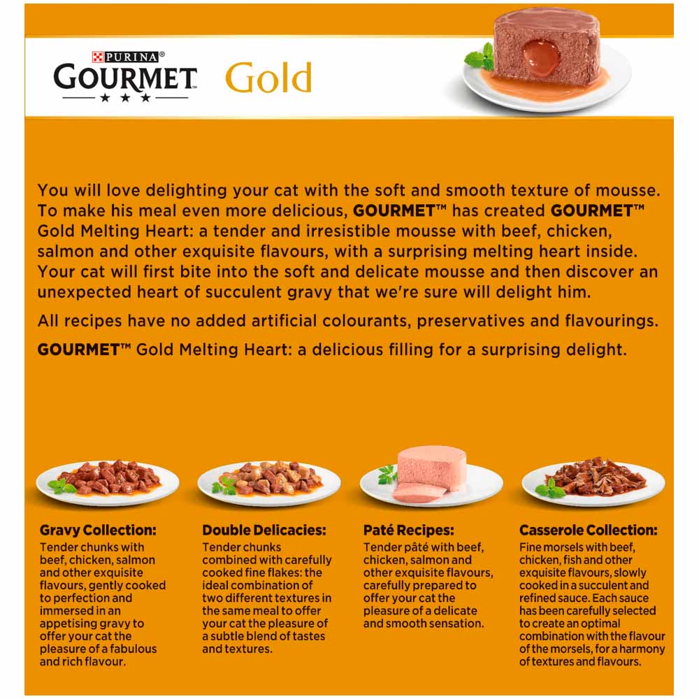 Gourmet Gold Melting Heart Meat and Fish Cat Food 8 x 85g Image 4