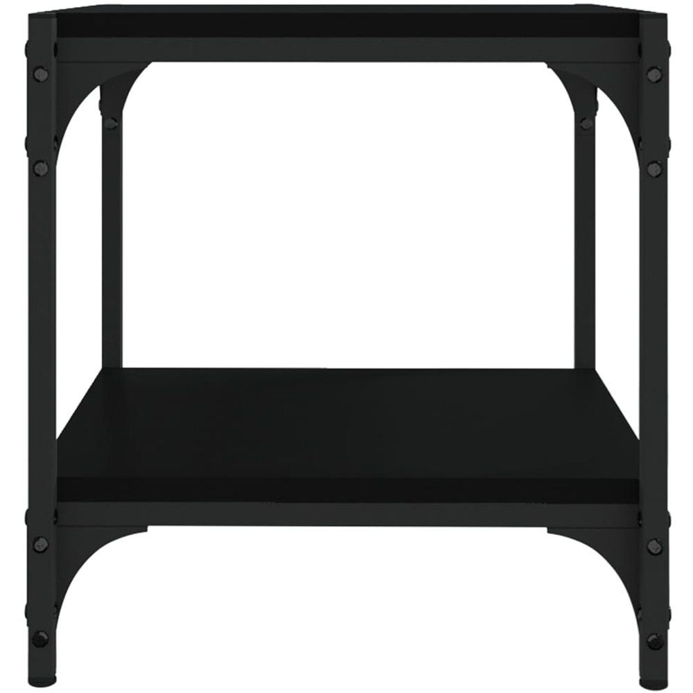 vidaXL Single Shelf Black Industrial Style Wood and Steel Small TV Cabinet Image 5
