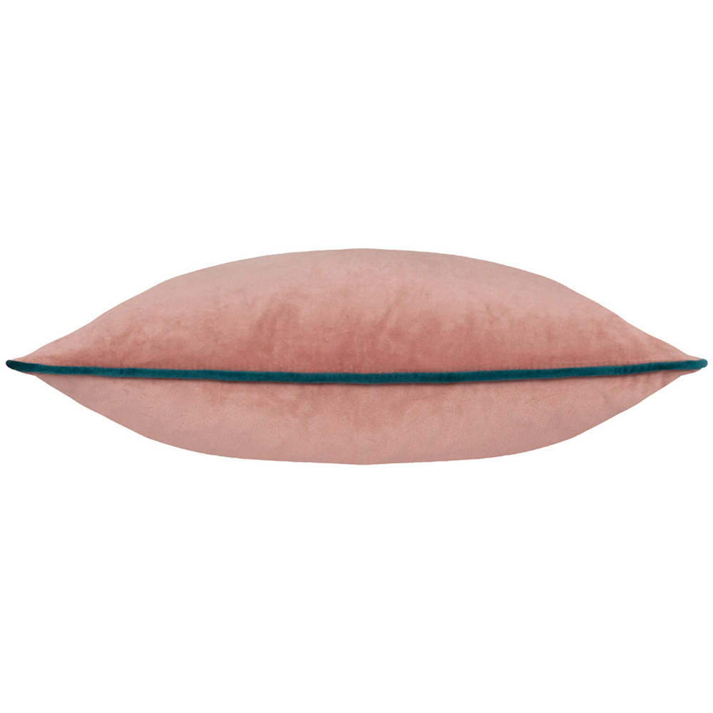 Paoletti Meridian Blush Teal Velvet Cushion Image 2