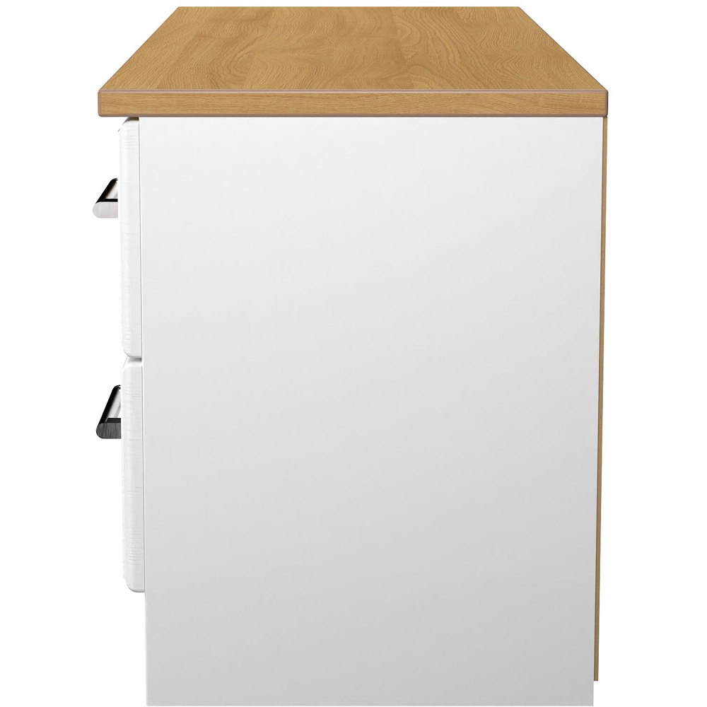 Crowndale Kent 4 Drawer White Ash and Modern Oak Bed Box Ready Assembled Image 3