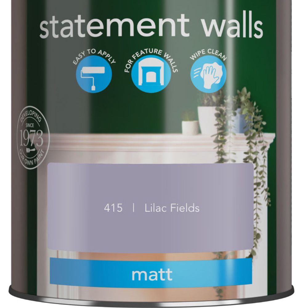 Wilko Statement Walls Lilac Fields Matt Emulsion Paint 1.25L Image 3