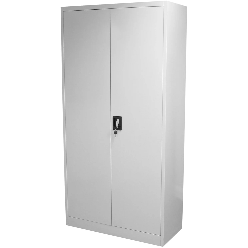 MonsterShop 2 Door 4 Shelf Light Grey Filing Cabinet Image 2