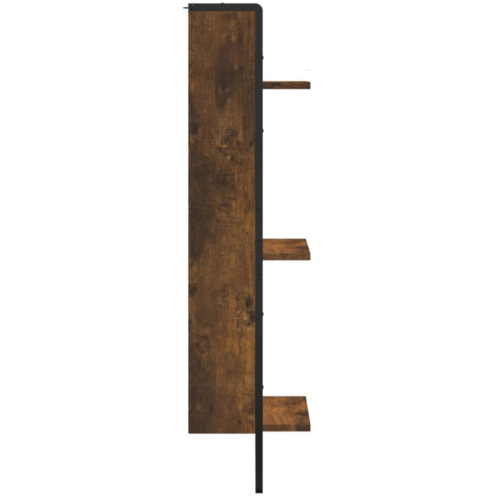 vidaXL 3-Tier Smoked Oak Wall Shelf Set of 2 Image 4