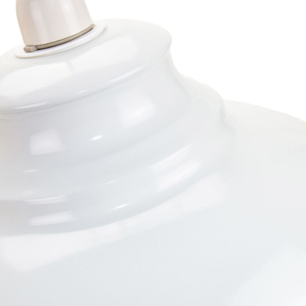 Happy Homewares White Gloss Metal Galley Ceiling Pendant Light Shade Image 4