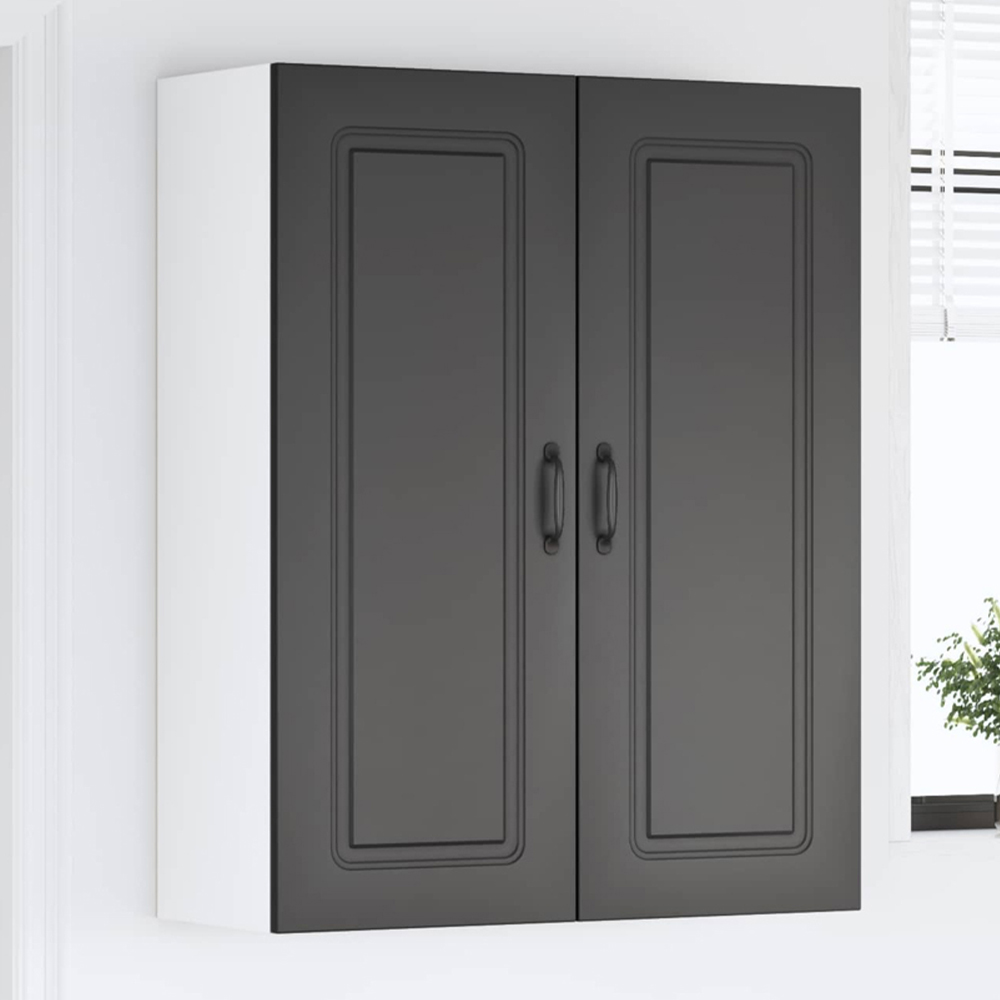 vidaXL 2 Door Black Kitchen Wall Cabinet Image 1