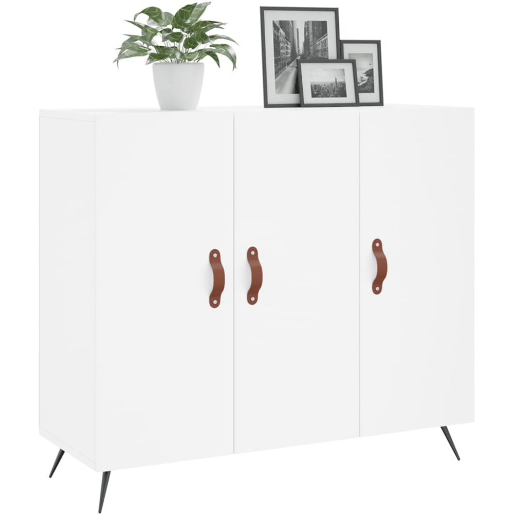 vidaXL 3 Door White Sideboard Image 3
