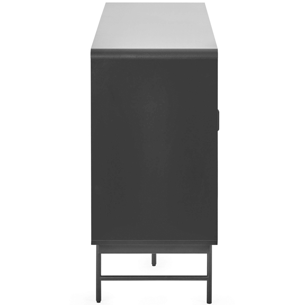 Julian Bowen Alvin 2 Door 3 Shelf Black and Chevron Natural Wood Effect Sideboard Image 5