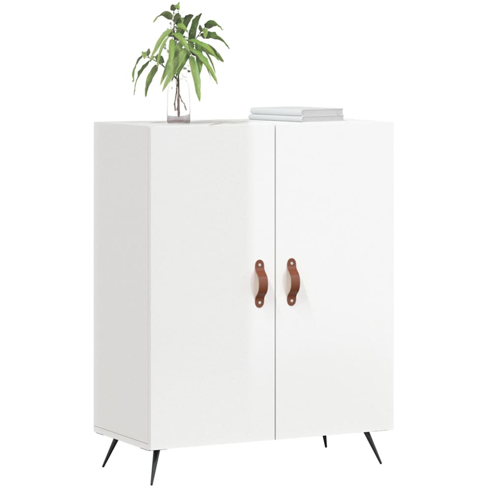 vidaXL 2 Door High Gloss White Sideboard Image 3
