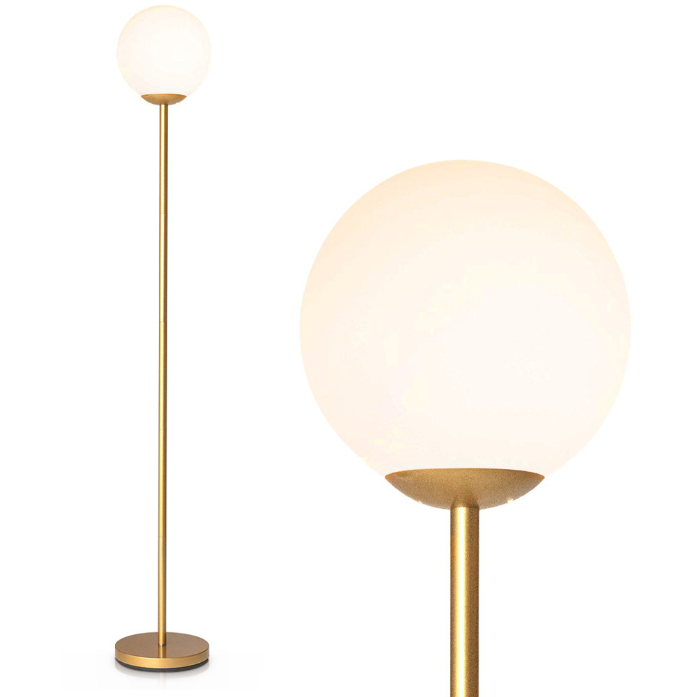 Costway Golden Globe Lamp Cover Floor Lamp with Acrylic Lampshade Image 3
