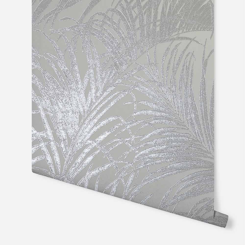 Arthouse Palm Silver Grey Wallpaper Image 2
