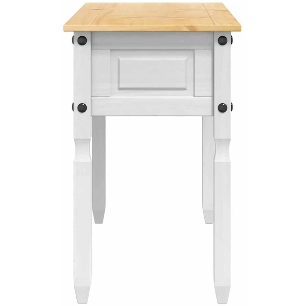vidaXL Corona 2 Drawer White Solid Pine Wood Accent Table Image 5