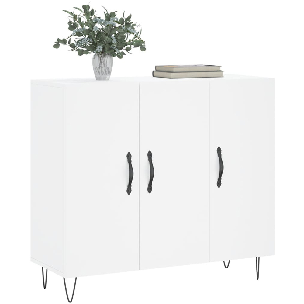 vidaXL 3 Door White Sideboard Image 3